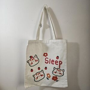 Cute Cat Print Tote Bag